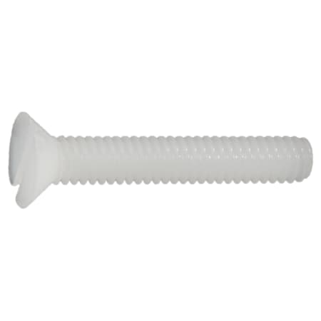 Midwest Fastener #8-32 x 1 in Slotted Flat Machine Screw, Plain Nylon, 20 PK 62532